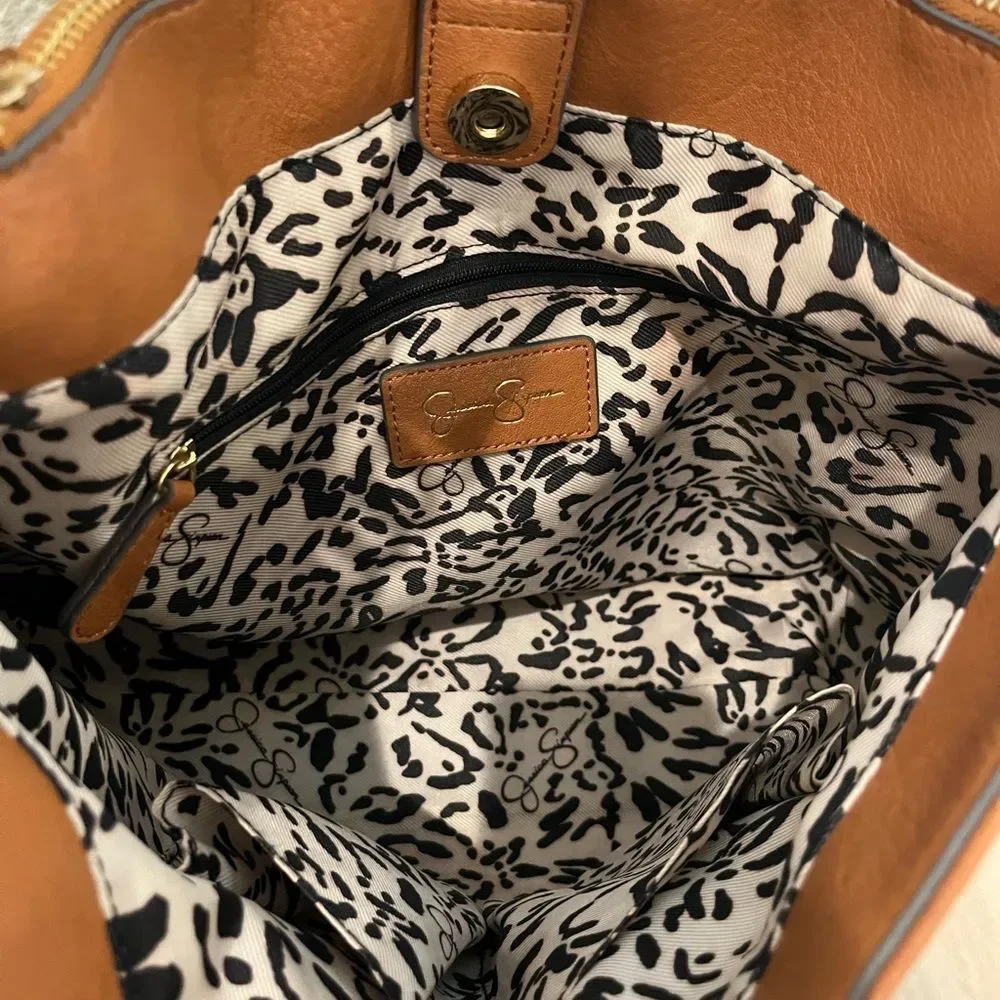 Jessica Simpson Lacey Faux Leather Hobo Bag in Natural Straw